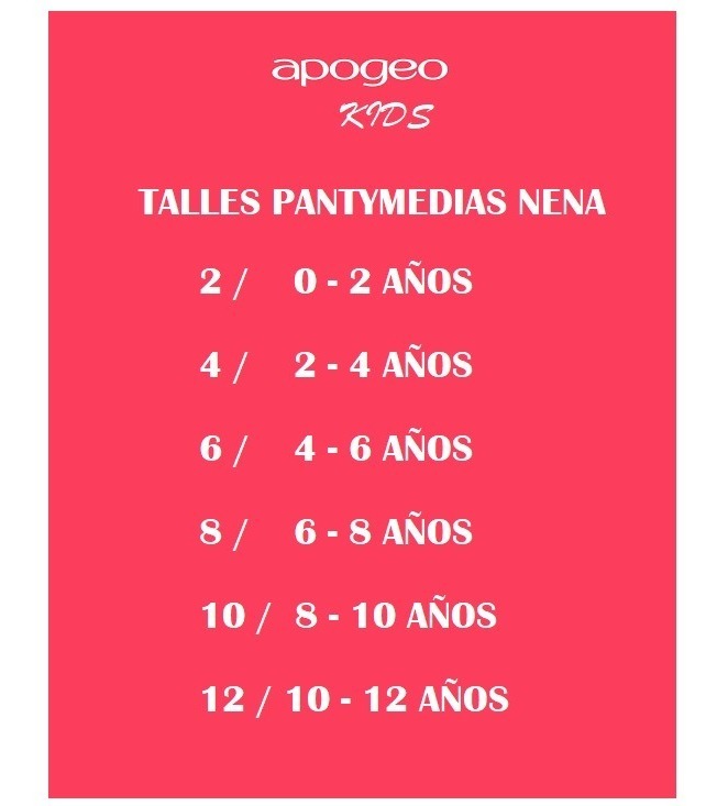 Medias Panty Can Can Nena Niñas Fina Apogeo Art 2000