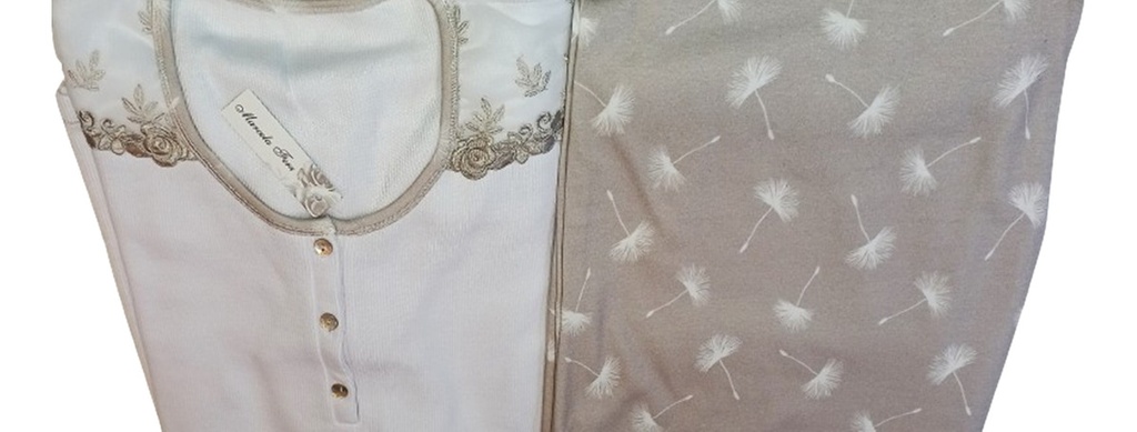 Pijama Manga Larga Pantalon Largo Algodon Invierno Ferz 8434