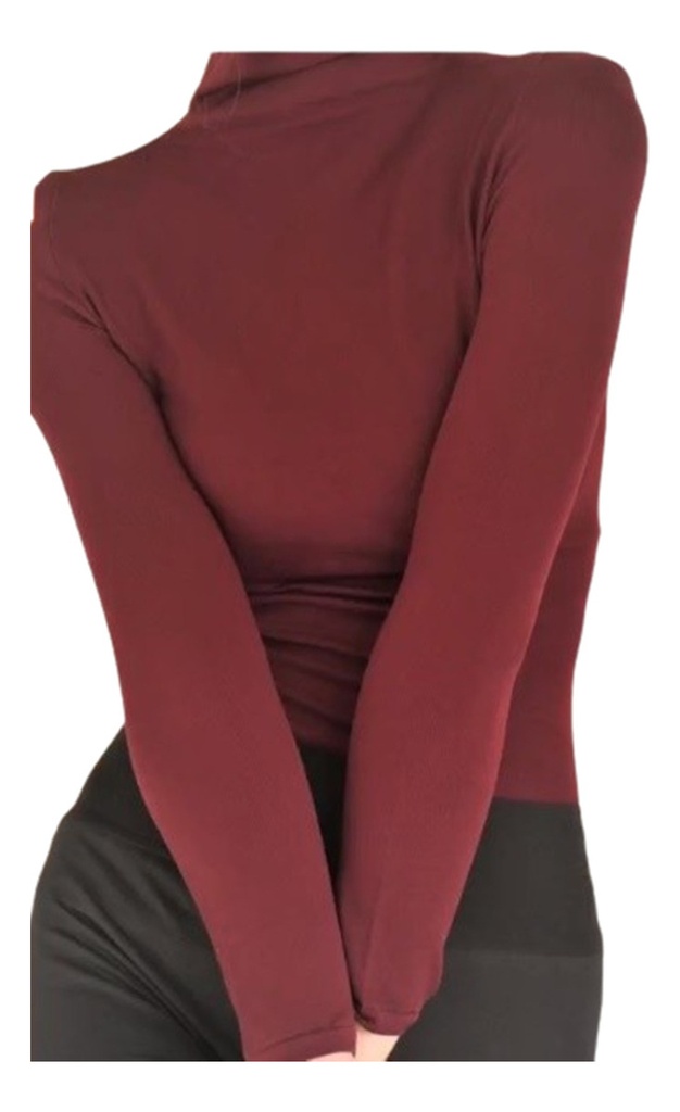 Polera De Microfibra Cuello Alto Manga Larga Cal19 Silvana