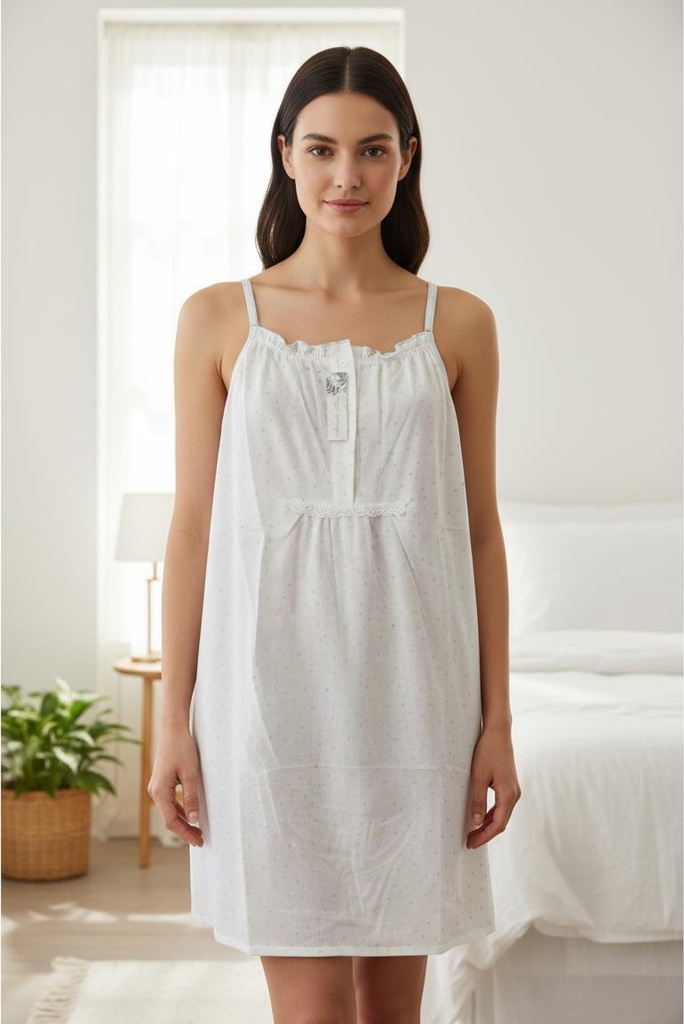 Camison Solero Breteles Verano Algodon Marcela Ferz 827250