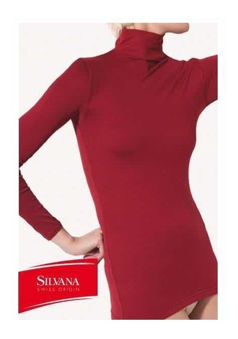 Polera De Microfibra Cuello Alto Manga Larga Cal19 Silvana